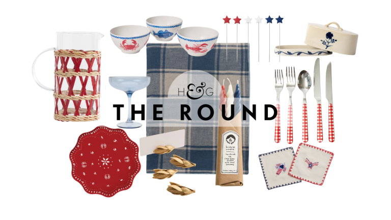 an assortment of table decor for the 4th of July