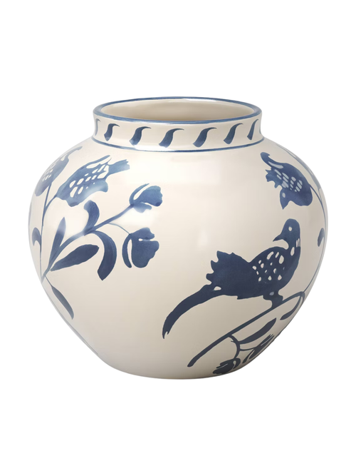 Vase en céramique peint en bleu moyen