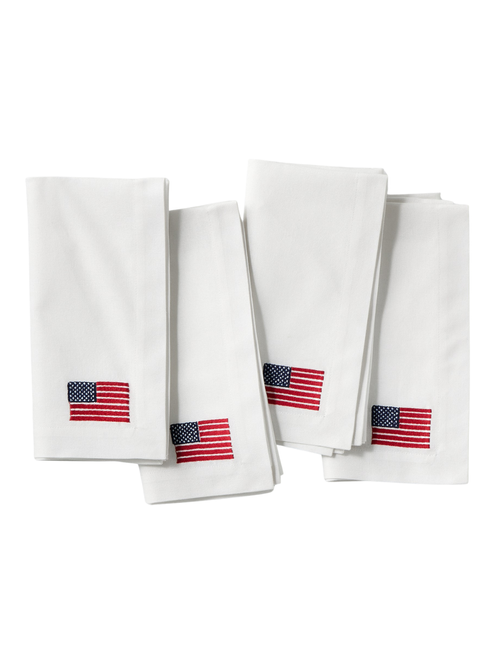 Serviettes drapeau américain, ensemble de 4