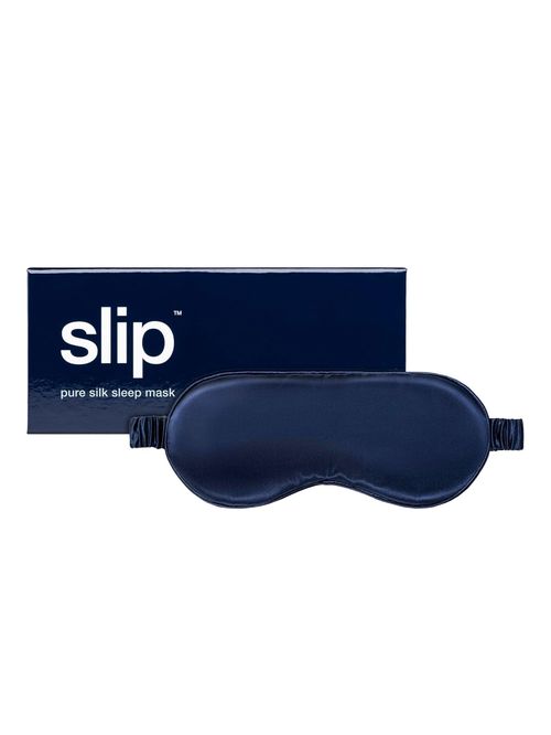 Masque de sommeil Slip en pure soie, bleu marine