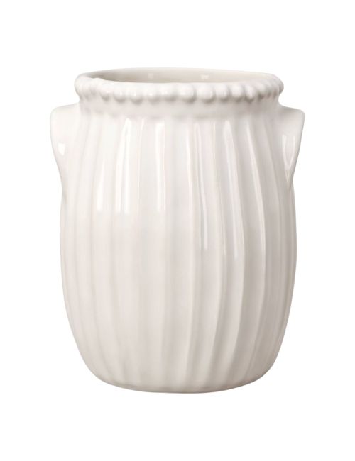 Porte-ustensiles en céramique crème perlée 