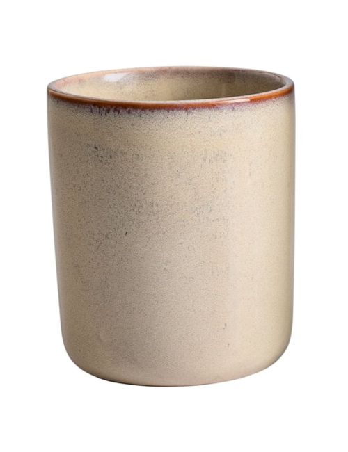 Porte-ustensiles en céramique crème réactive