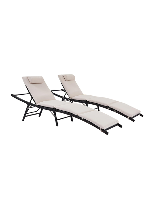 Chaises longues de patio avec coussins