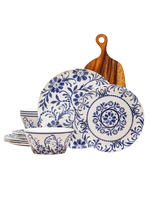 Ensemble de vaisselle d'extérieur en mélamine 12 pièces 