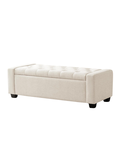 Banc ottoman de rangement capitonné