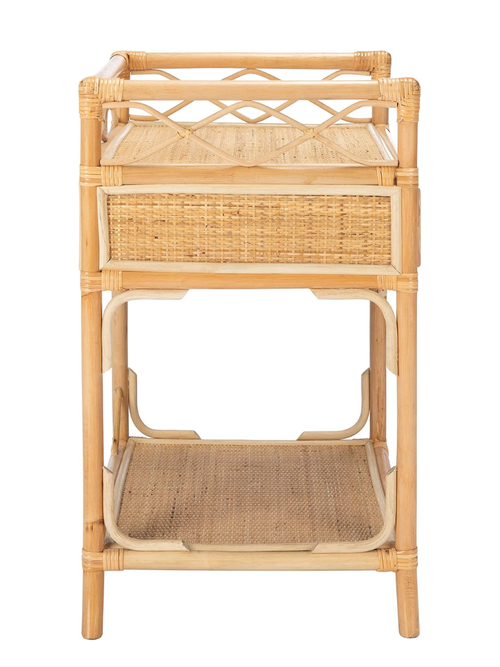 Table de chevet en rotin naturel Rumi