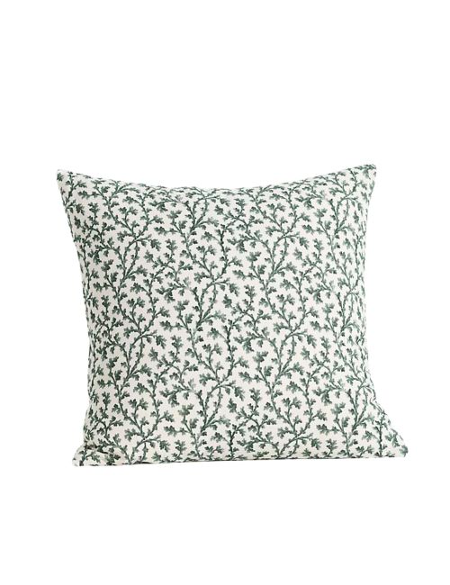 Oreiller floral imprimé en mélange de coton et de lin Irena