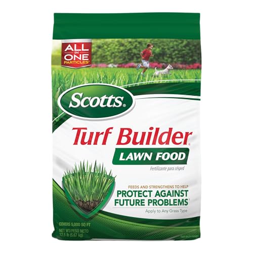 Scotts Turf Builder Lawn Food – Engrais pour gazon, pour tous les types d'herbe, 5 000 m². Pi, 12,5 lb.