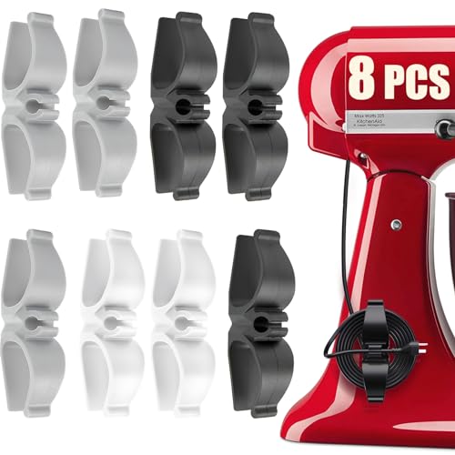 Lancord Lot de 8 organiseurs de cordon pour appareils de cuisine, organiseur de cordon à coller sur les fils d'appareils, pour appareils de cuisine, mélangeurs, cafetière, autocuiseur