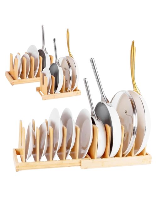 Organisateur de casseroles et poêles pour sous l'armoire