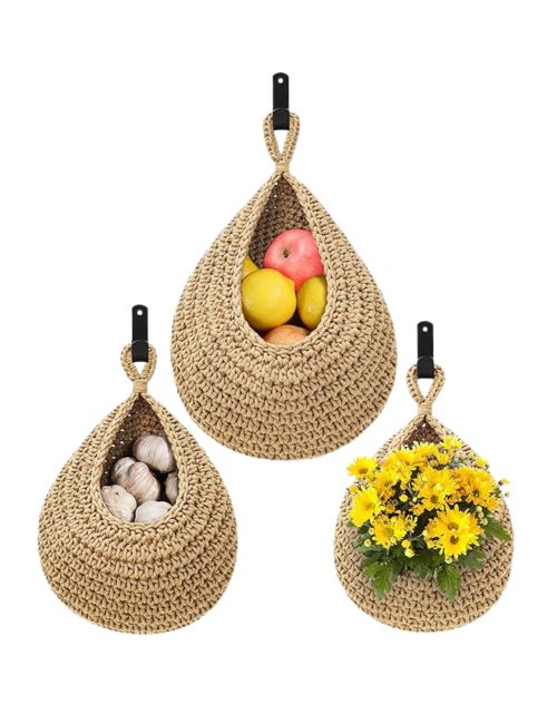 Paquet de 3 paniers à fruits suspendus