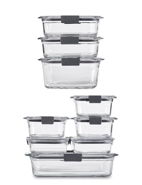 Contenants de conservation des aliments en verre Rubbermaid Brilliance, ensemble de 9