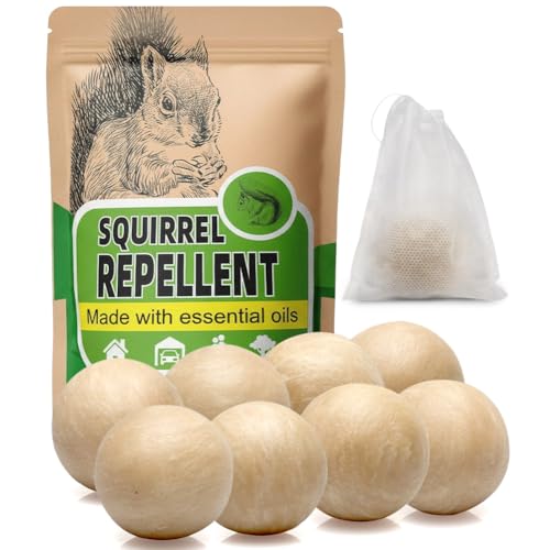 Audqqm Répulsif contre les écureuils pour l'extérieur, répulsif contre les tamias pour le jardin, dissuasion des écureuils, garde les écureuils et les animaux domestiques Chipmunks Away, répulsif contre les écureuils, facile à placer pour la cour, le grenier et le jardin. Mangeoires à oiseaux, paquet de 8