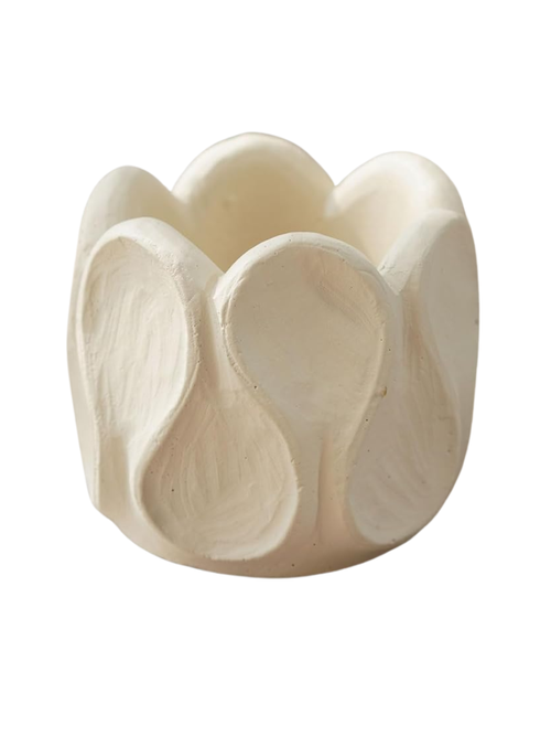 Porte-allumettes en forme de pétale de béton avec percuteur 