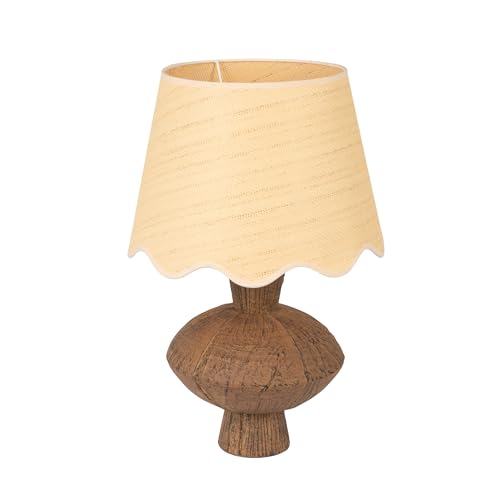 Lampe en résine Creative Co-Op avec abat-jour à bords festonnés