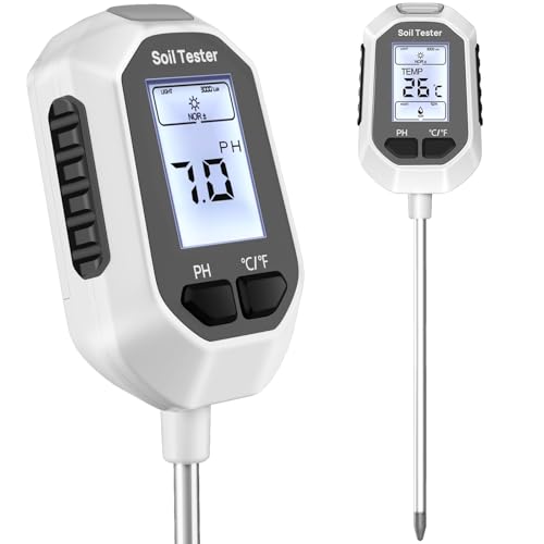 Yamron – humidimètre de sol 4 en 1, Test numérique de température des plantes/humidité du sol et test d'humidité du sol Ph-mètre/intensité de la lumière du soleil, écran Lcd rétroéclairé pour le jardinage, l'agriculture et les plantes d'extérieur