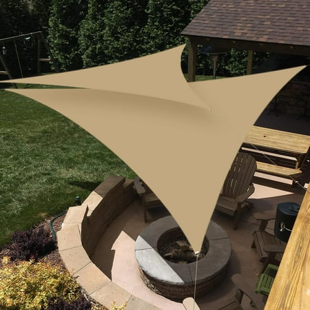 Voile d'ombrage triangulaire étanche 6,5/10/12/16 pieds, extérieur, jardin, patio, fête, protection solaire, auvent triangulaire, bloc UV à 98 % avec corde gratuite
