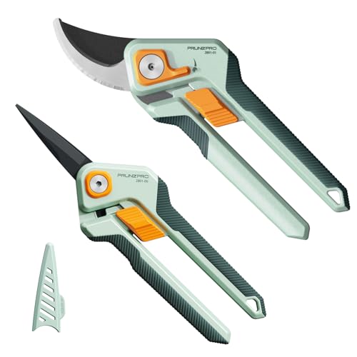 Prunepro – ensemble de ciseaux de jardinage, sécateur à main professionnel, lame tranchante en acier inoxydable, ciseaux de jardin pour plantes et fleurs
