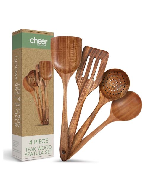 Ensemble de spatules en bois de teck de qualité supérieure Cheer Collection