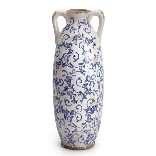 Vase de sol bleu et blanc