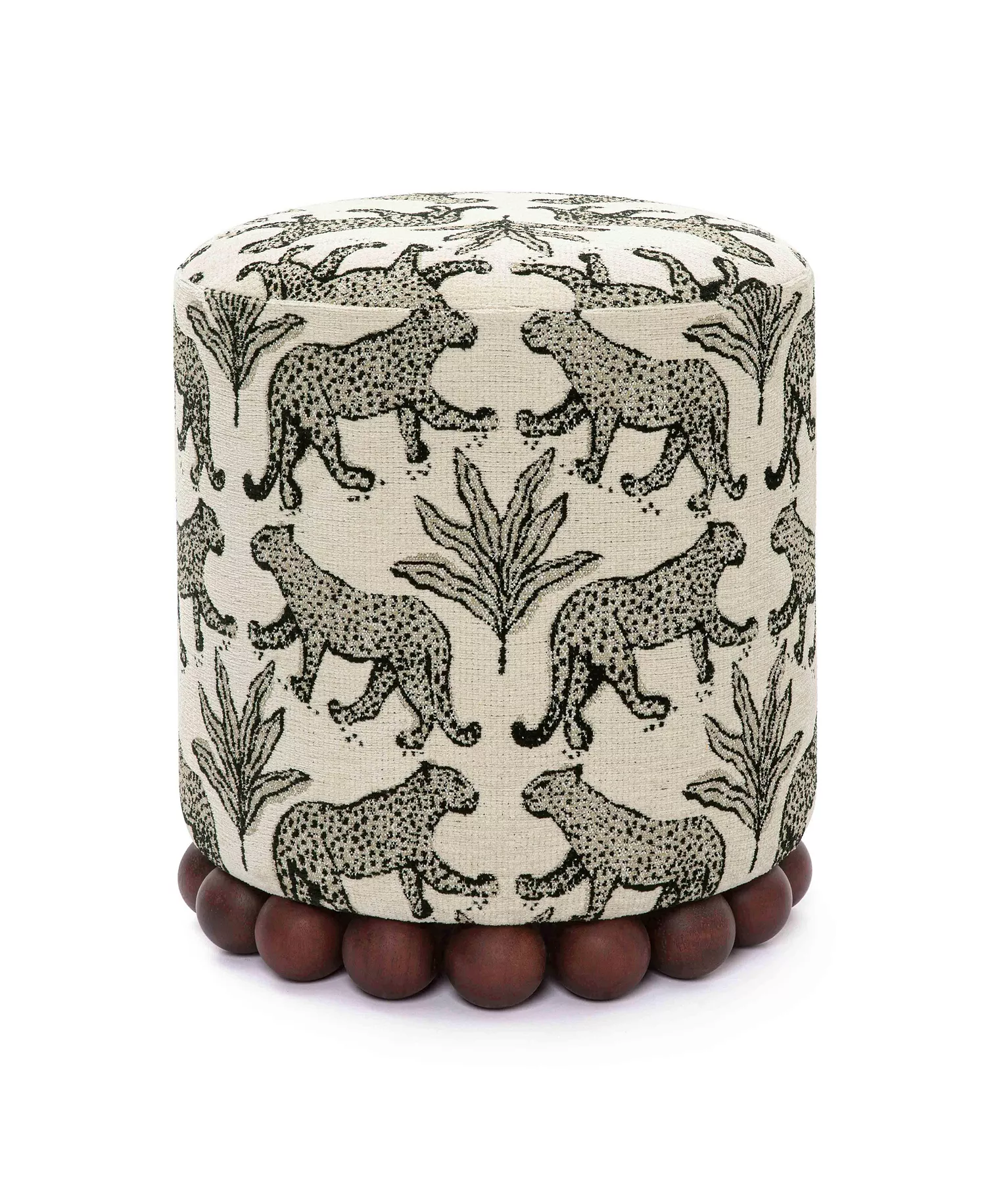 Pouf jacquard léopard Dex