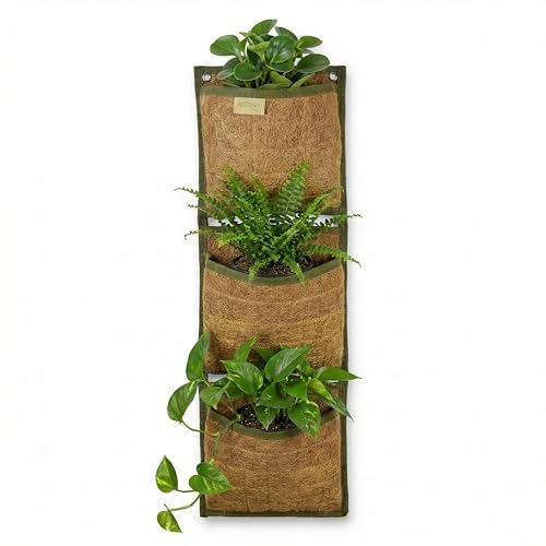 Austram Jardinière de jardin verticale à 3 poches, jardinière murale à suspendre pour plantes d'intérieur, jardinière à suspendre pour plantes d'extérieur, pour herbes, décoration de cuisine bohème, décoration de terrasse, jardin intérieur