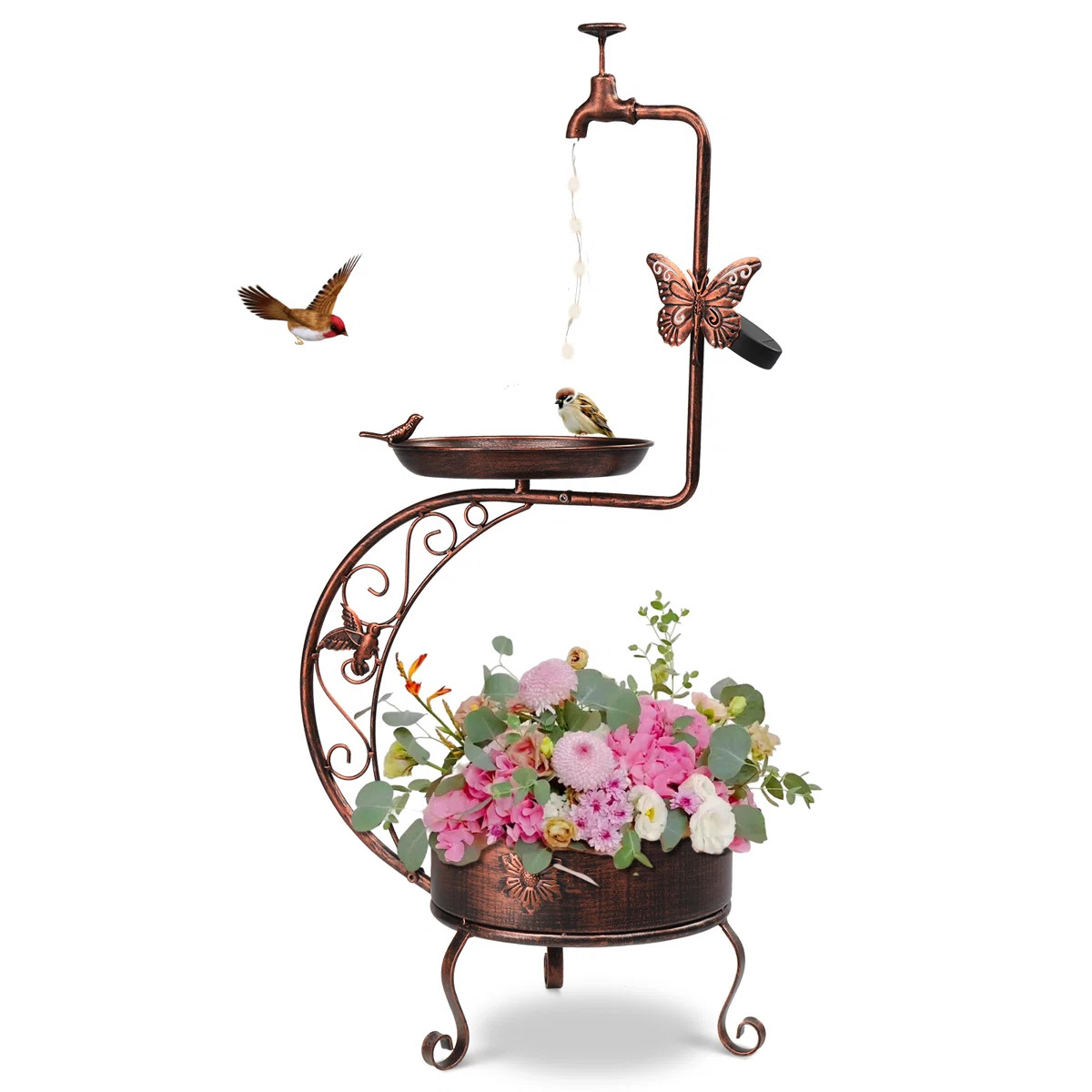 Jardinière solaire pour bain d'oiseaux Wayfair