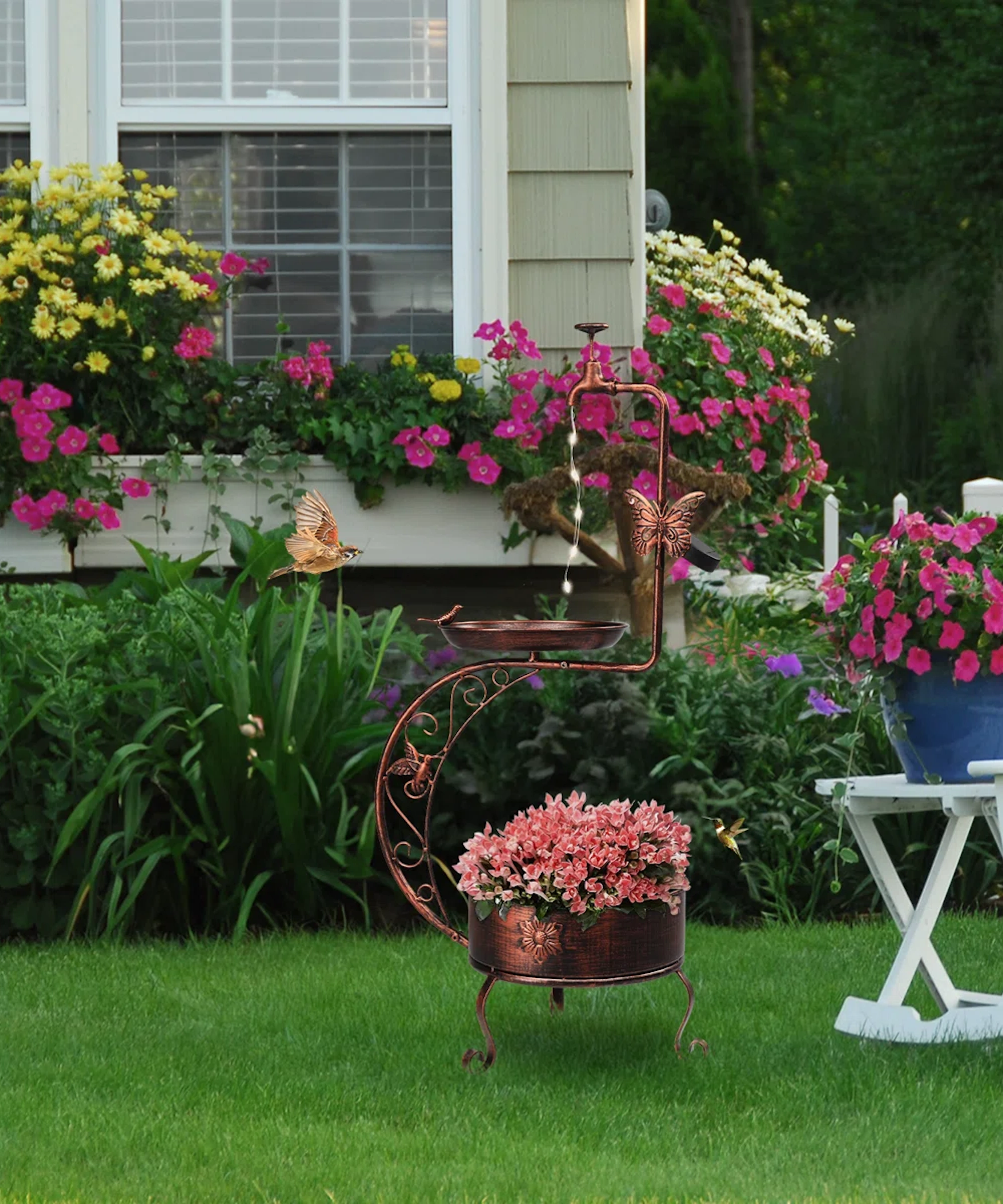 Jardinière solaire pour bain d'oiseaux Wayfair