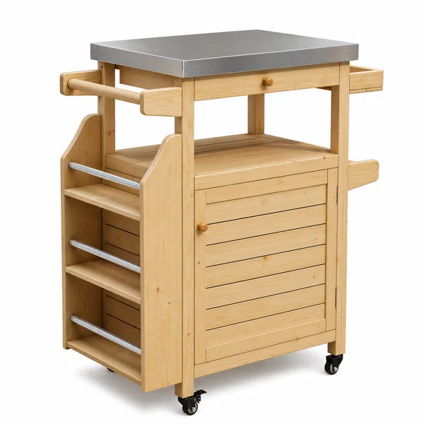 Wayfair, chariot de bar extérieur avec dessus et armoire en acier inoxydable