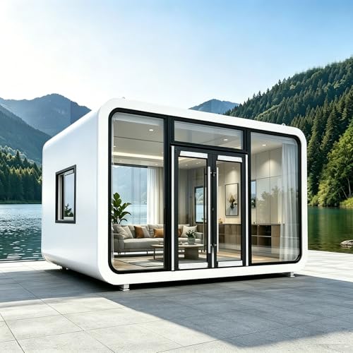 Cabine modulaire mobile préfabriquée personnalisable, petite unité de studio portable isolée pour location de vacances, bureau à domicile et amp; Espace de loisirs en plein air