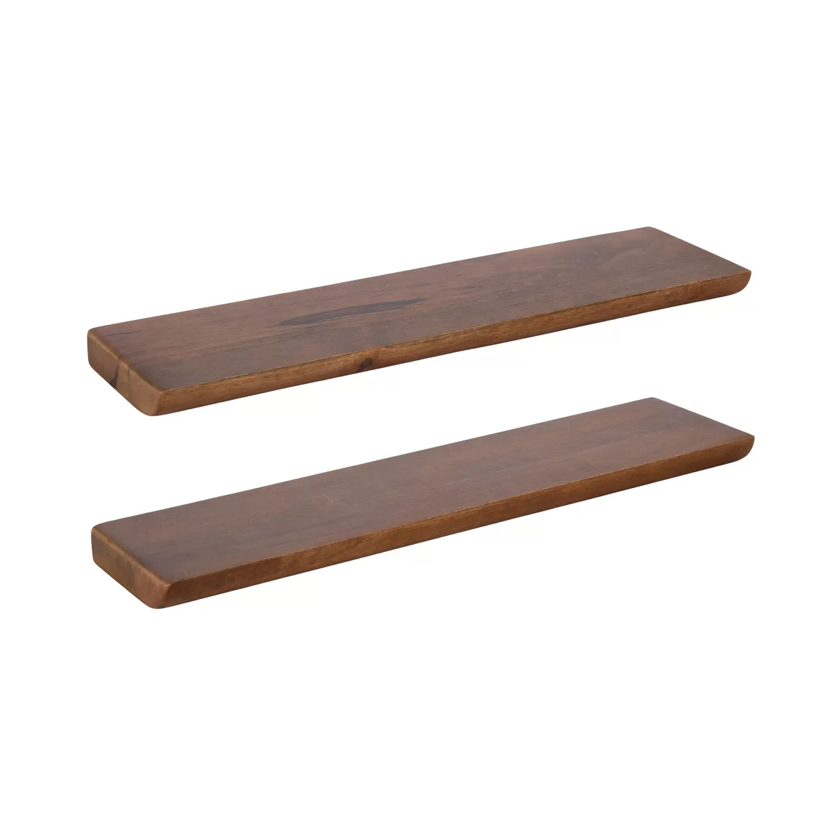 Kate and Laurel Burena Étagères flottantes en bois, marron noyer, 2 pièces 24 pouces