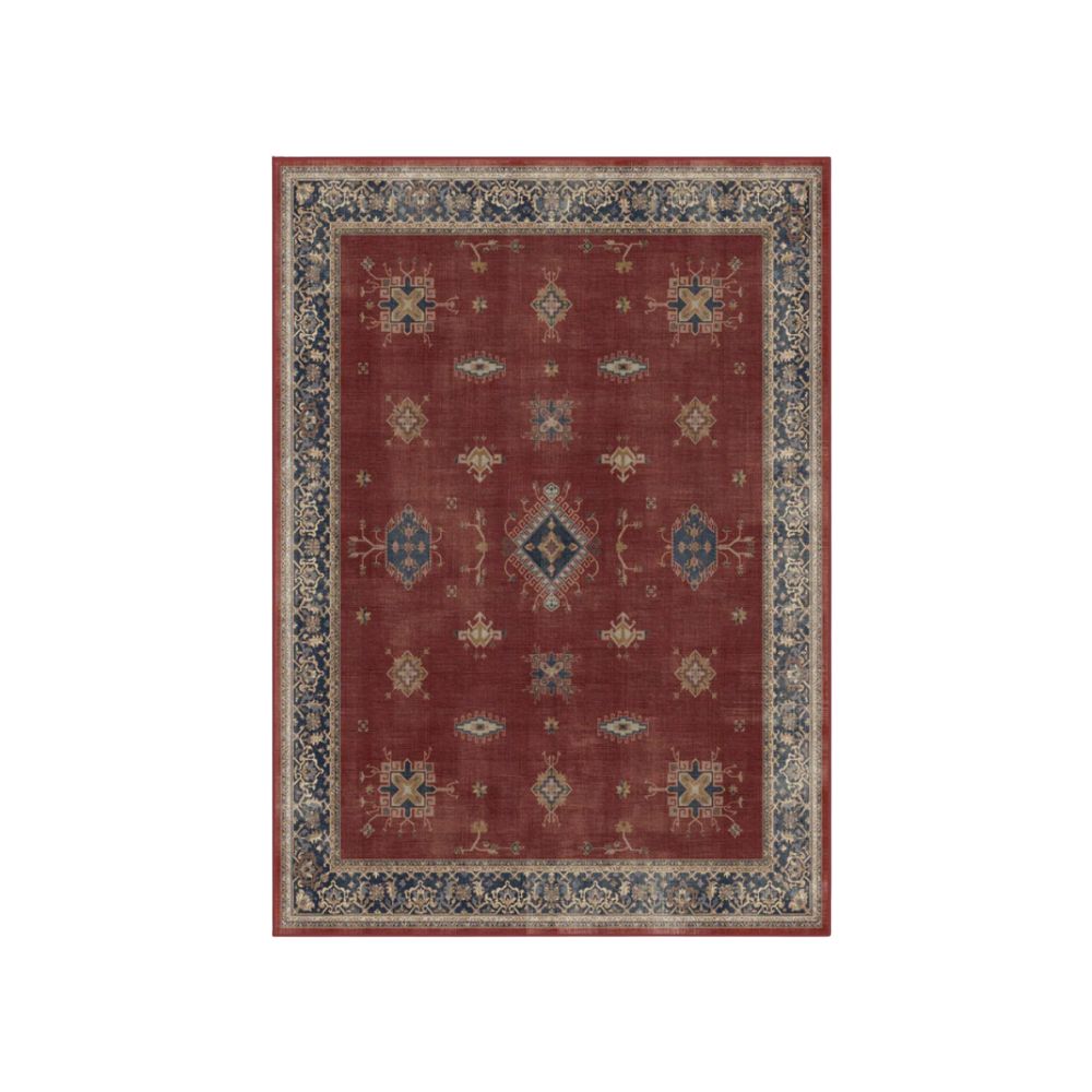 Tapis lavable traditionnel rouge