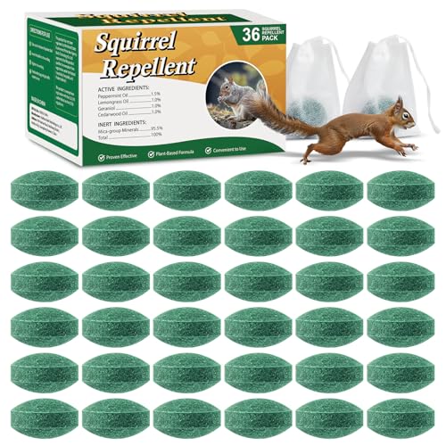 Pblovylu Lot de 36 répulsifs d'écureuils d'extérieur pour plantes, dissuasion d'écureuils pour arbres à fleurs et légumes, répulsif d'écureuils pour garder les écureuils hors de la pelouse du jardin