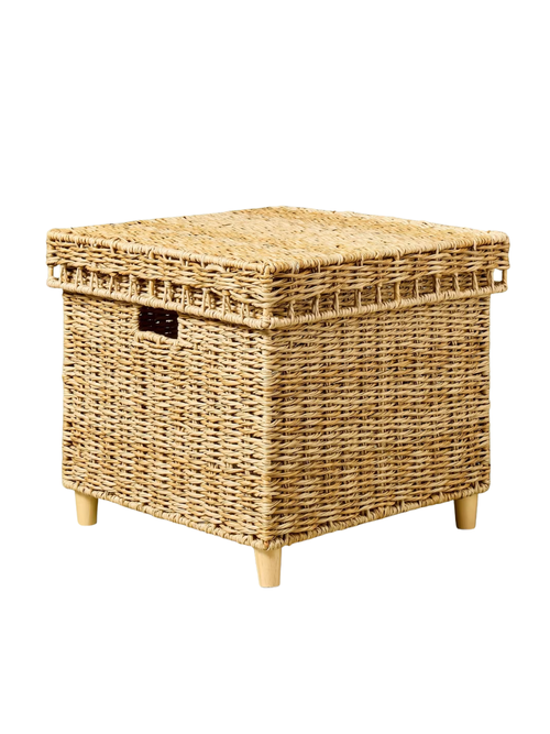 Boîte de rangement tissée pour jardin et terrasse extérieure – Foyer et main avec magnolia