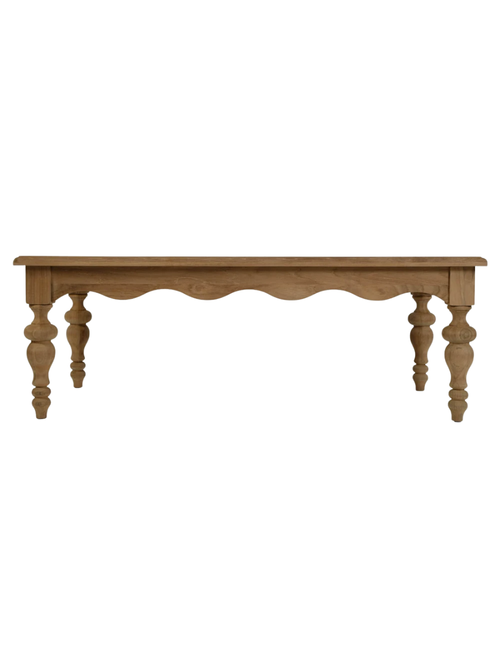 Table basse d'extérieur rectangulaire en teck naturel Meri