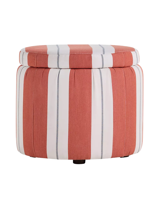 Petit pouf de rangement à rayures Sunbrella®