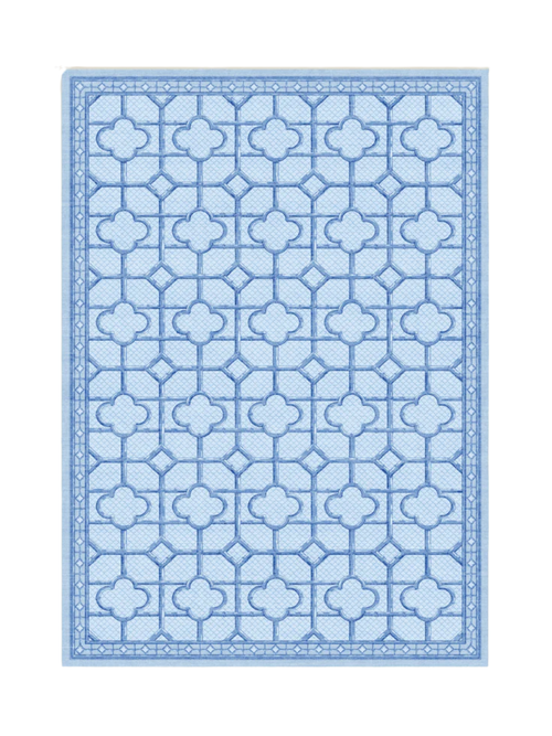 Tapis d'extérieur Mrs. Alice x Ruggable Shaded Bamboo bleu