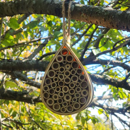 Pollinating Palace - Maison d'abeille suspendue en bois naturel faite à la main et respectueuse de l'environnement