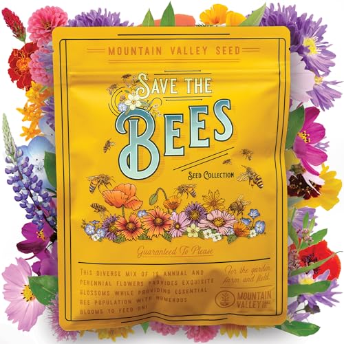 Mountain Valley Seed Co Graines de fleurs sauvages 2 Oz. Plus de 80 000 graines et plus Sauvons les abeilles