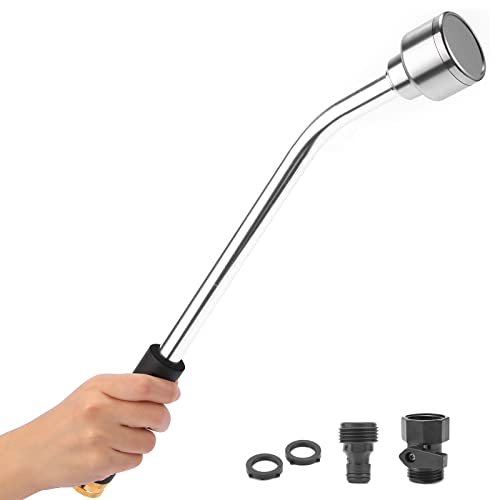 Sanpaint Baguette d'arrosage douce de 45,7 cm avec valve d'arrêt, baguette d'arrosage douce en métal légère et durable, parfaite pour les paniers suspendus, les jardinières, le jardin, les arbustes et les lits de semis