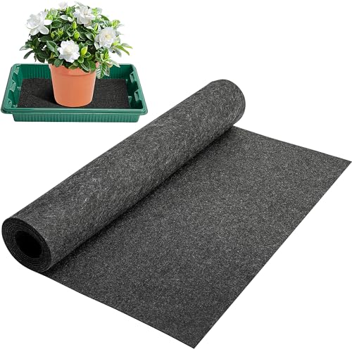 Adnee Tapis d'arrosage automatique pour plantes de 110 x 25 pouces, tapis capillaire à arrosage automatique de 3 mm d'épaisseur, tapis d'évacuation de l'eau en feutre pour plantes en pot hydroponiques de germination de graines