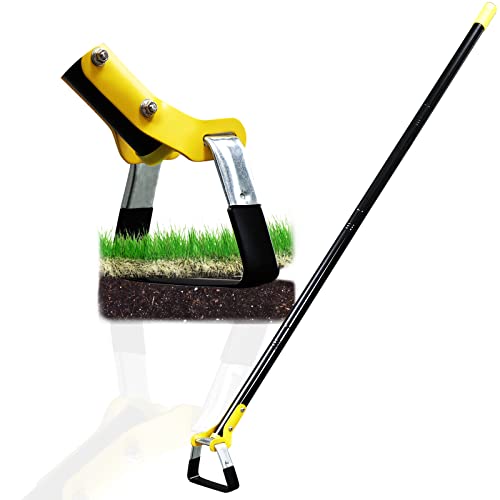 Donsail Outils de jardinage Houe à étrier, houe à action de bagarre en acier robuste, houes de jardin réglables pour le désherbage à long manche de 30 à 40 pouces