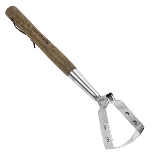 Houe de bagarre Haliaeetus, 16,8 '' Houe à étrier pour désherber avec précision dans un lit surélevé, houe à action en acier inoxydable pour désherber en mouvement push-pull, houe Hula de taille compacte pour désherber entre les plantes