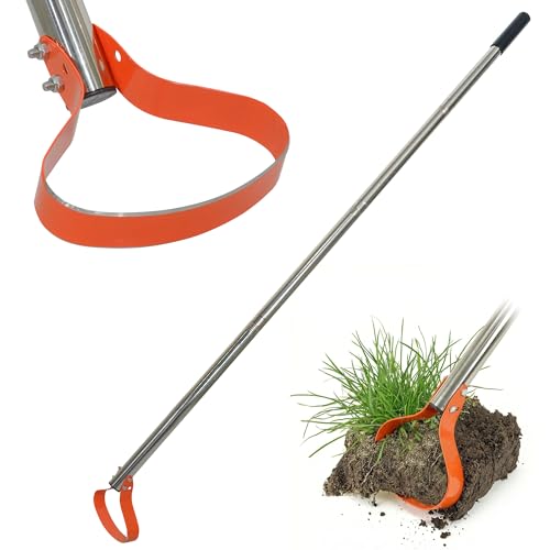 Outil de désherbage Cklt de 63 pouces - Houe pour mauvaises herbes avec un angle de 15 &deg; Lame en acier à ressort tranchante et amp; Écrou anti-desserrage, désherbeur à long manche réglable pour parterres de fleurs, cour et désherbage à la ferme
