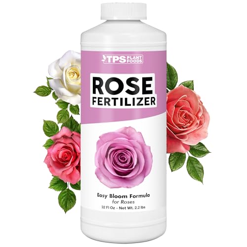 Engrais pour roses &ndash; Engrais liquide pour plantes pour plus de fleurs, des couleurs vives et des couleurs vives. Tiges plus solides, 32 oz