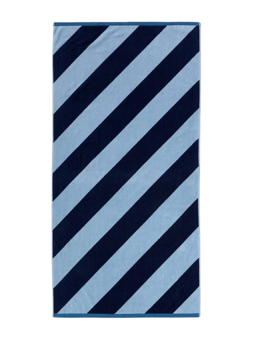 Serviette de plage surdimensionnée réversible à rayures diagonales