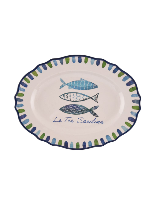 Beautiful by Drew Barrymore Plateau de service ovale en mélamine et bambou