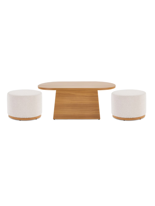 Table basse d'extérieur et 2 poufs Juliet