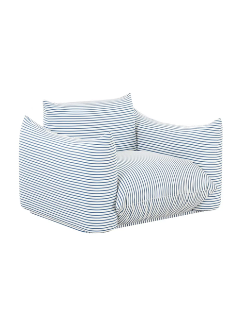 TOV Furniture Fauteuil d'extérieur rembourré à rayures Saint Tropez