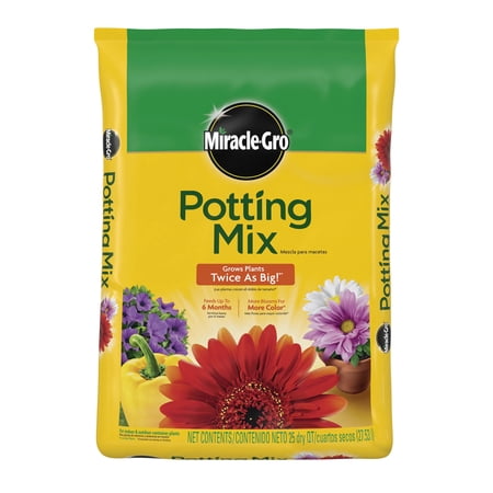 Terreau d'empotage Miracle-Gro, pour plantes en pot d'intérieur ou d'extérieur, fleurs, arbustes, 25 Qt.